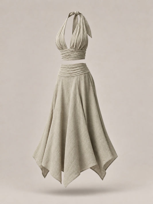 Hemp Crop Top & Skirt Set – Plant Dyed