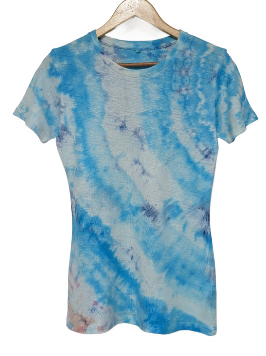 Hemp organic cotton turquoise womens fit and standard fit t’shirt - X Small - Hemp T-shirt