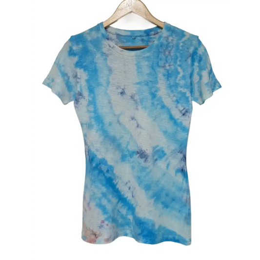 Hemp organic cotton turquoise womens fit and standard fit t’shirt - X Small - Hemp T-shirt