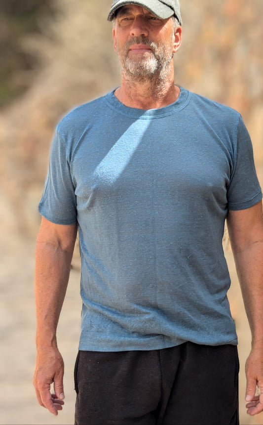Slate_blue_pure_hemp_tee - Hemp Horizon