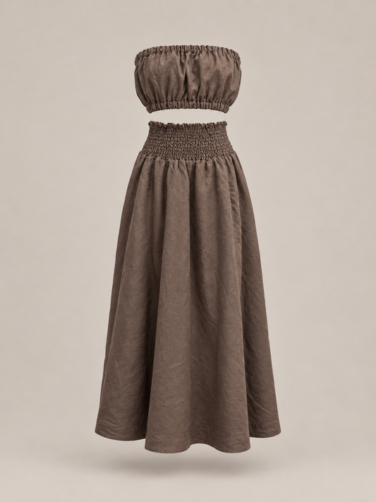 Hemp Bandeau Top & Skirt Set – Plant Dyed
