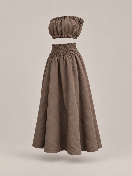 Hemp Bandeau Top & Skirt Set – Plant Dyed