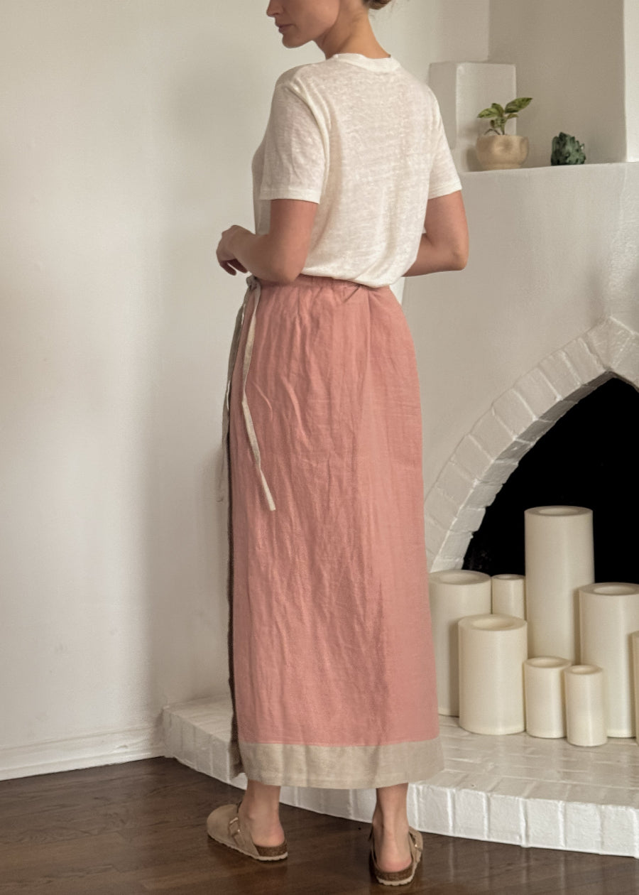 Blush pink hemp wrap pencil skirt- Hemp Horizon