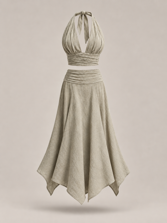 Hemp Crop Top & Skirt Set – Plant Dyed