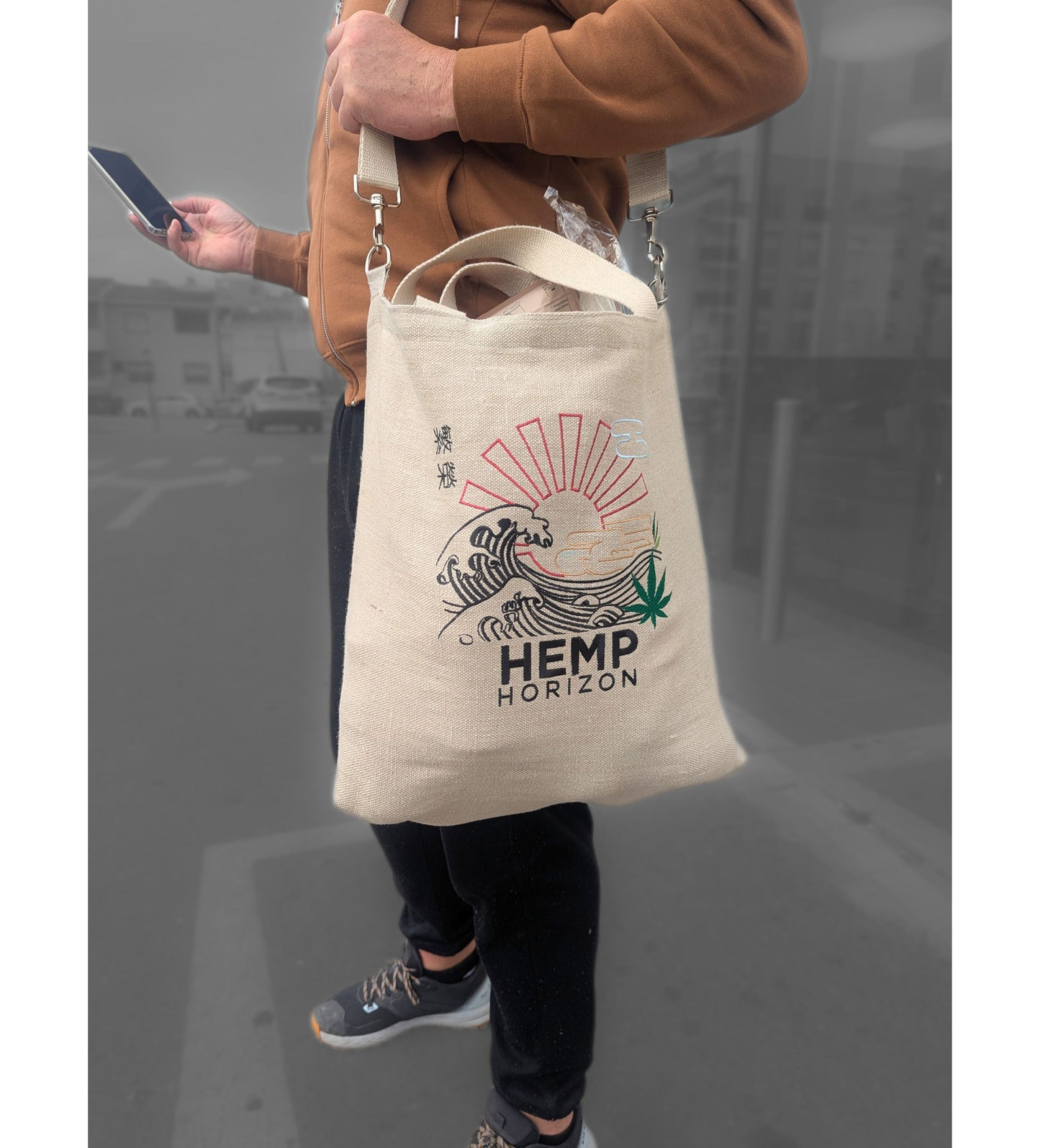 Hemp_Horizon_Embroidered_bag-with shoulder strap - Hemp Horizon