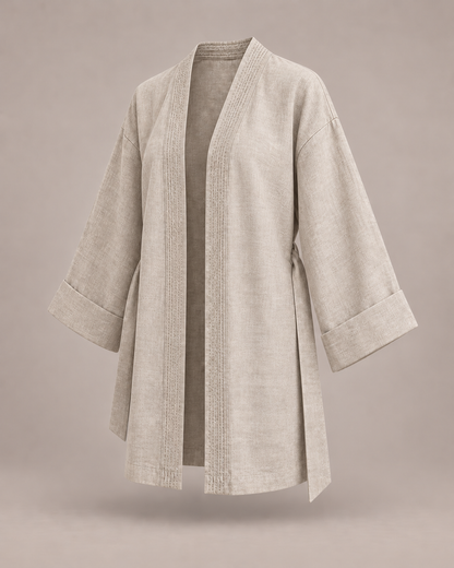 Chaqueta vestido kimono de cáñamo Yoko