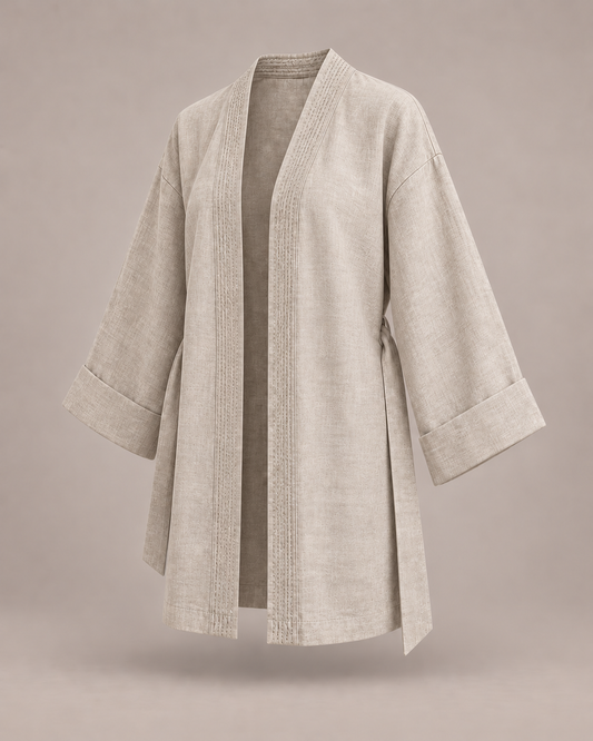 Veste kimono robe en chanvre Yoko