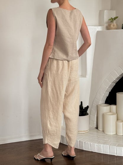 Hemp linen lacey tie top - Hemp Horizon