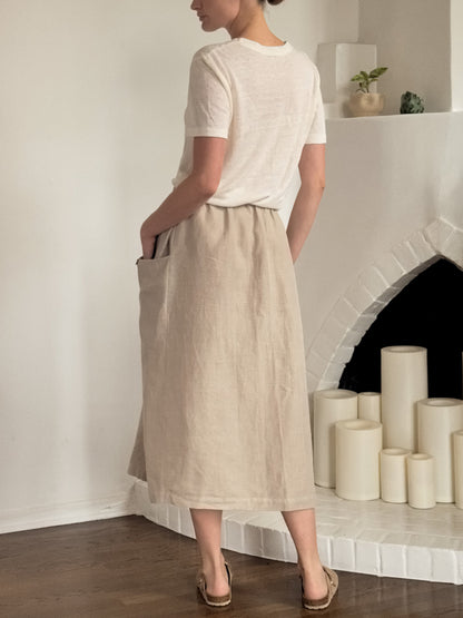 Hemp pocket skirt with elasticated waist - Hemp Horizon