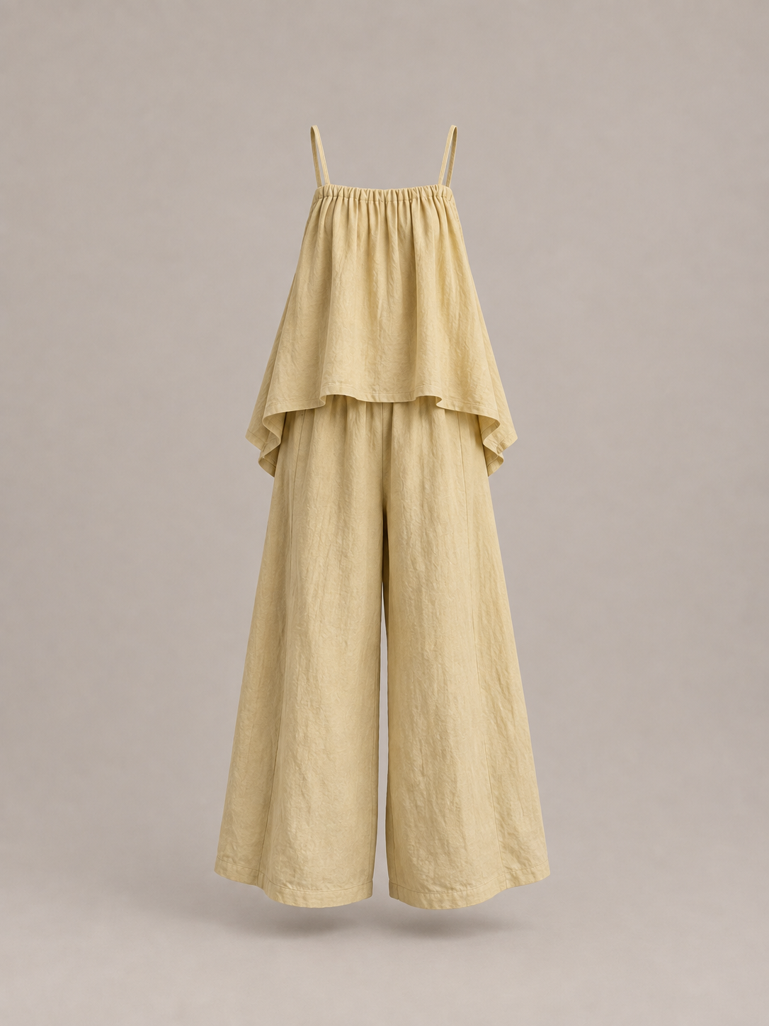 Set aus Hanf-Trägertop und Hose mit weitem Bein – pflanzengefärbt