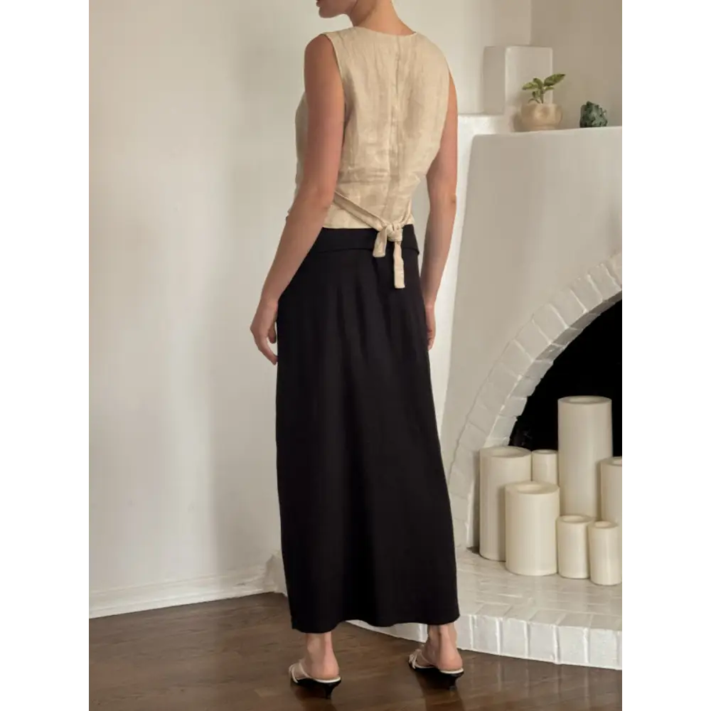 Hemp herringbone natural waistcoat - Hemp Horizon