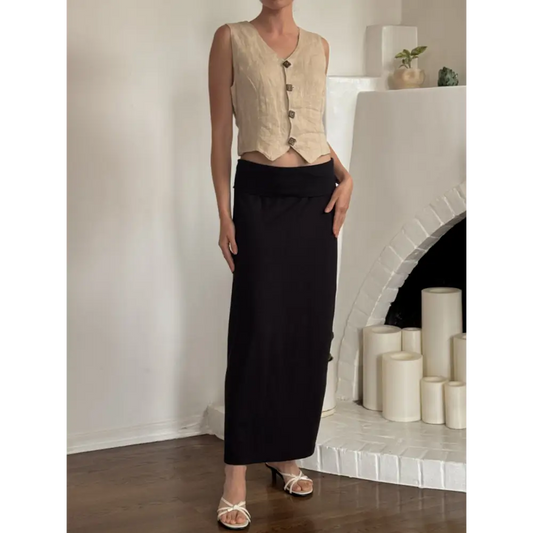 Hemp herringbone cream waistcoat - Hemp Horizon