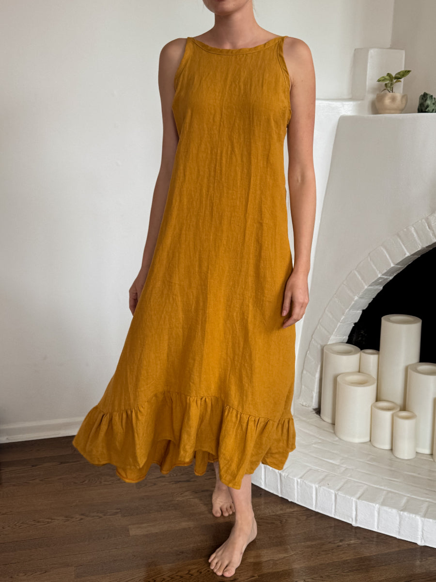 Linen and hemp low back dress- Hemp Horizon