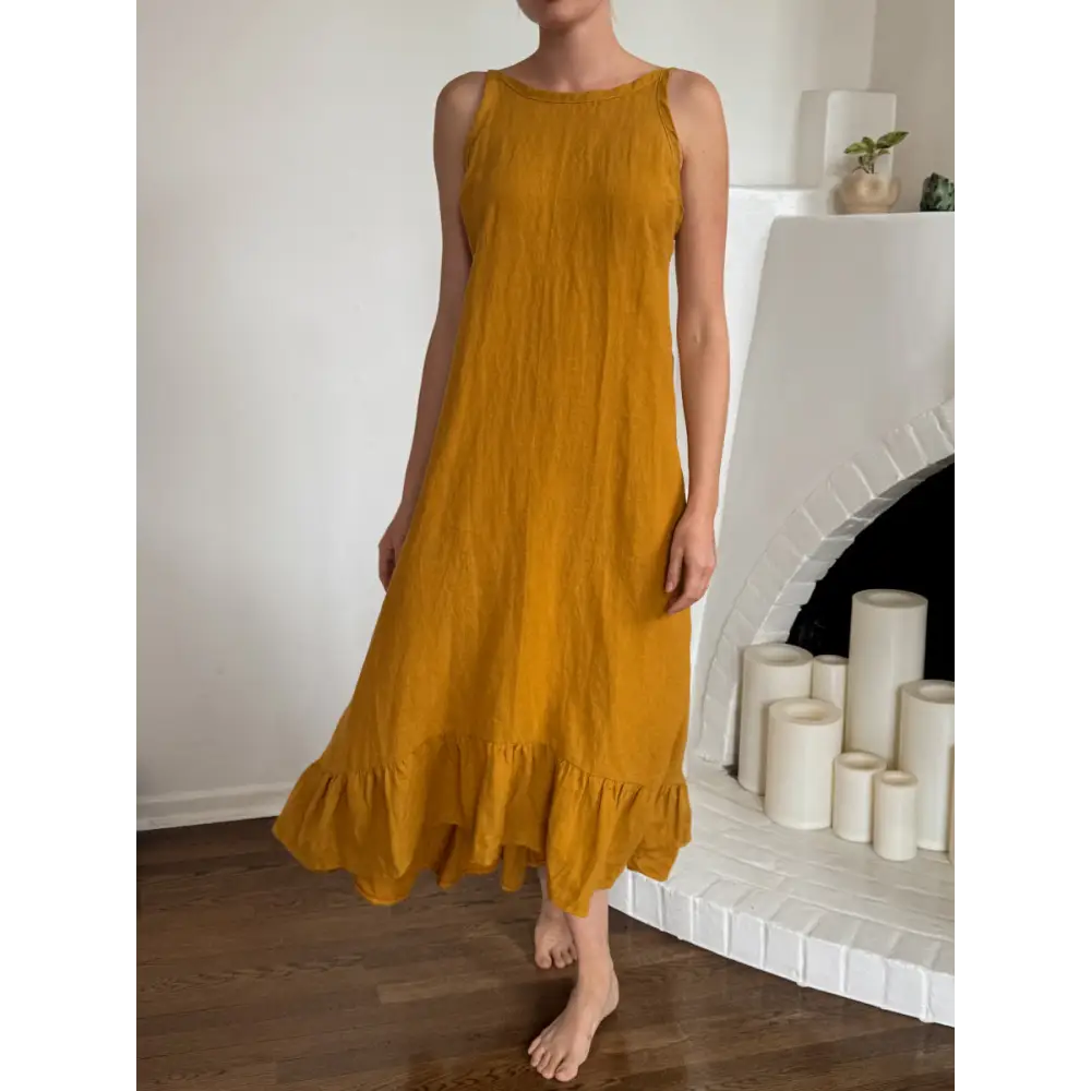 Linen and hemp low back dress- Hemp Horizon