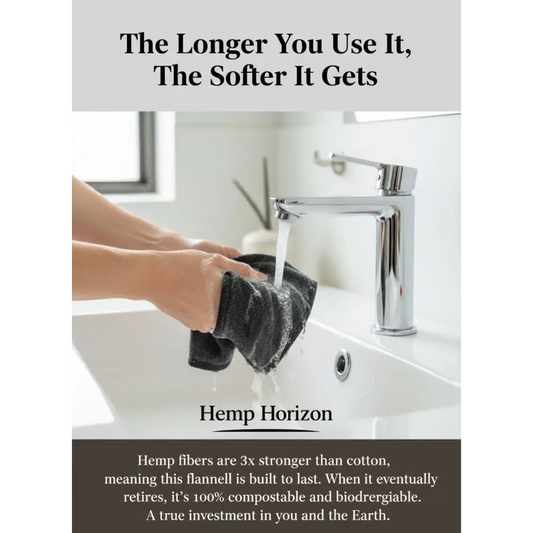 black_wash_cloth hemp and organic cotton - Hemp Horizon