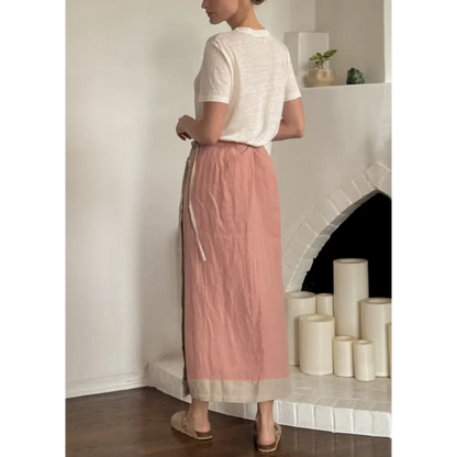 Blush pink hemp wrap pencil skirt- Hemp Horizon