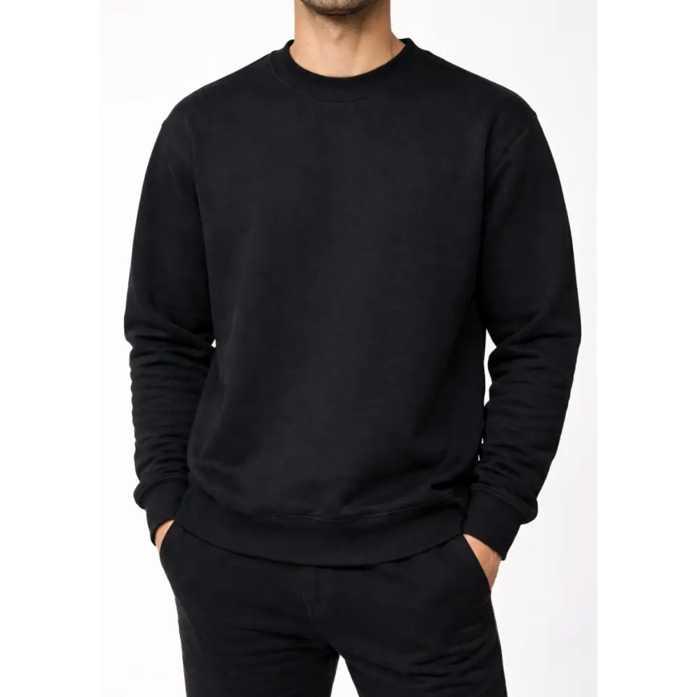 Black_hemp bamboo fleece sweatshirt_Hemp Horizon