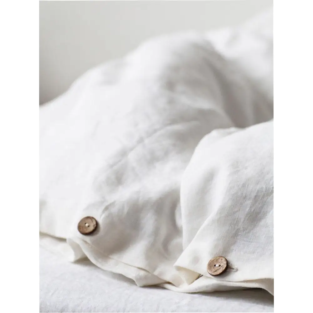 Hemp Duvet cover with coconut buttons. Hemp Bedding
