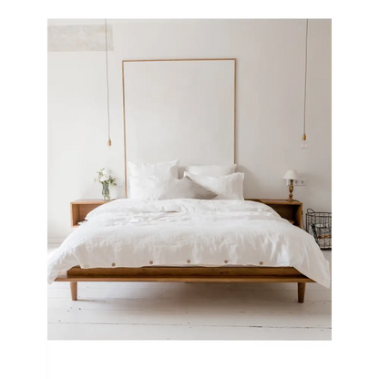 Hemp Duvet cover with coconut buttons. Ivory white / Single 140x190cm Hemp Bedding