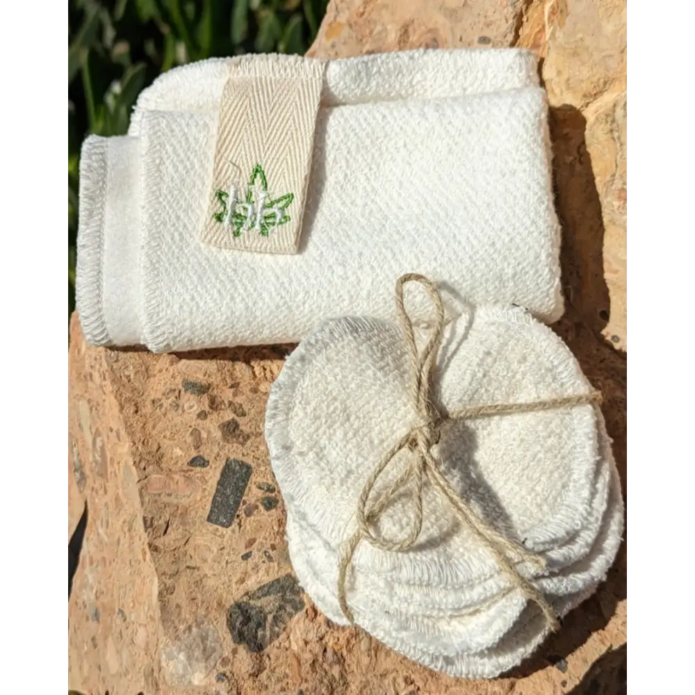 Hemp double sided face flannel and re-usable make-up wipes - Hemp Horizon