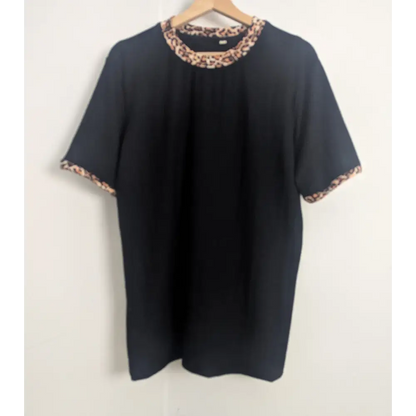 Hemp leopard tee in black bamboo.