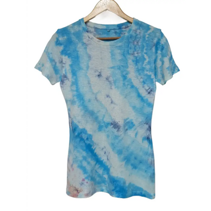 Hemp organic cotton turquoise womens fit and standard fit t’shirt - X Small - Hemp T-shirt