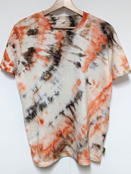 Hemp twirl tee in orange and brown - Hemp T-shirt