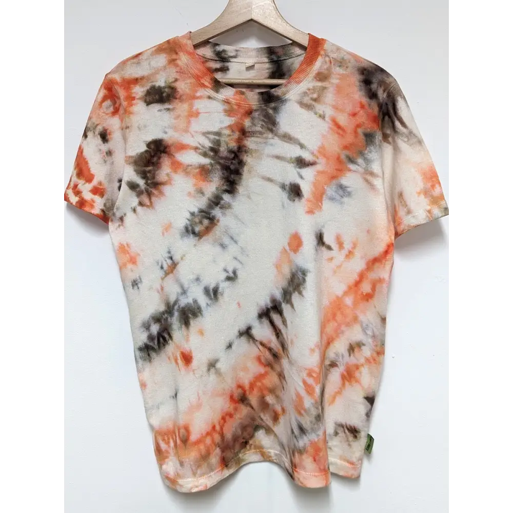 Hemp twirl tee in orange and brown - Hemp T-shirt