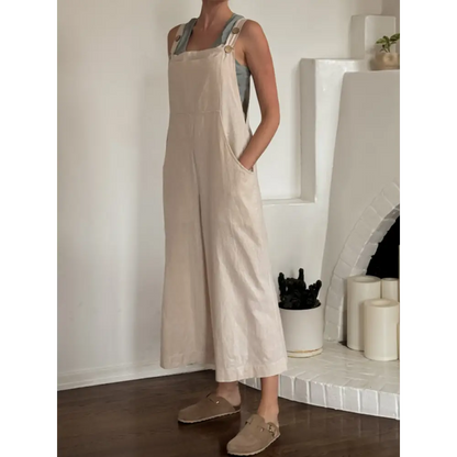 Hemp Linen Dungarees in natural - Hemp Horizon