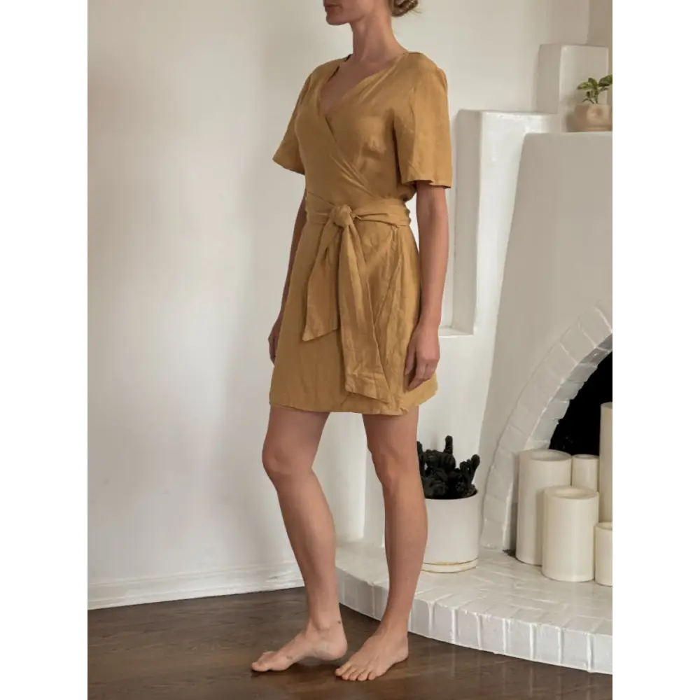 Hemp Linen midi wrap dress - Hemp Horizon