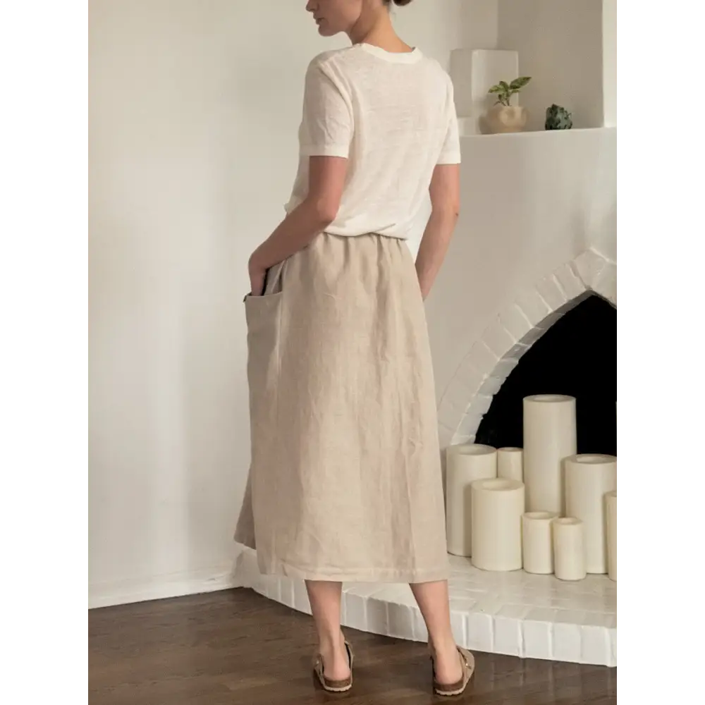 Hemp pocket skirt with elasticated waist - Hemp Horizon