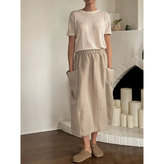 Hemp Pocket skirt with coconut buttons