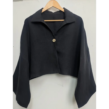 Momo-Black_Kimono_blouse-Hemp Horizon