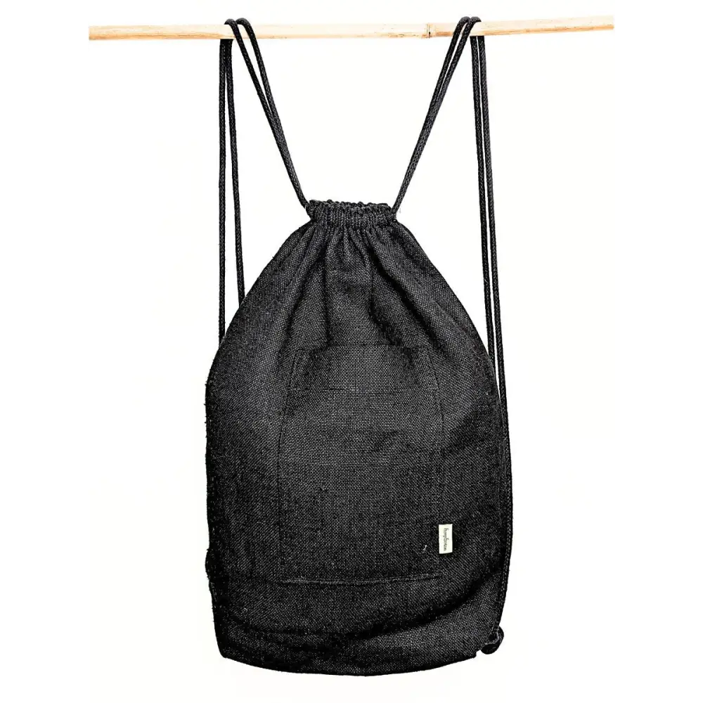 Musk hemp drawstring bag with pockets. - Hemp Bag