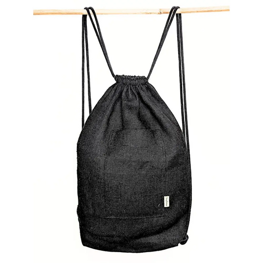 Musk hemp drawstring bag with pockets. - Hemp Bag