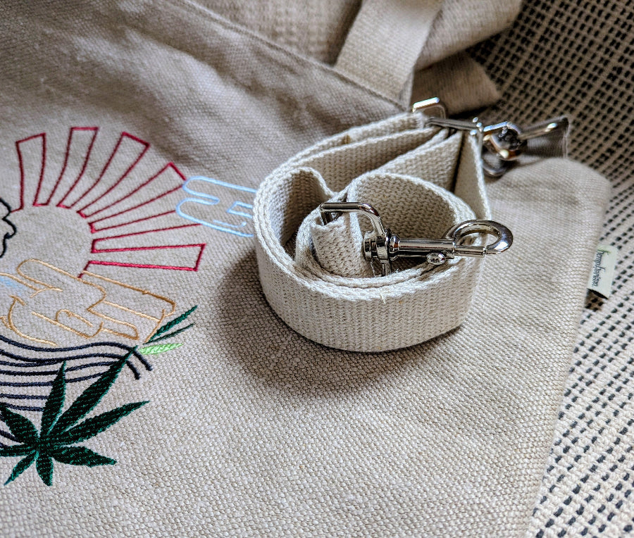Hemp tote with adjustable hemp strap - Hemp Horizon