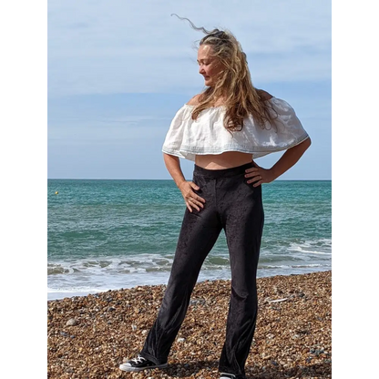 Hemp bamboo velour flared pants - Hemp Horizon