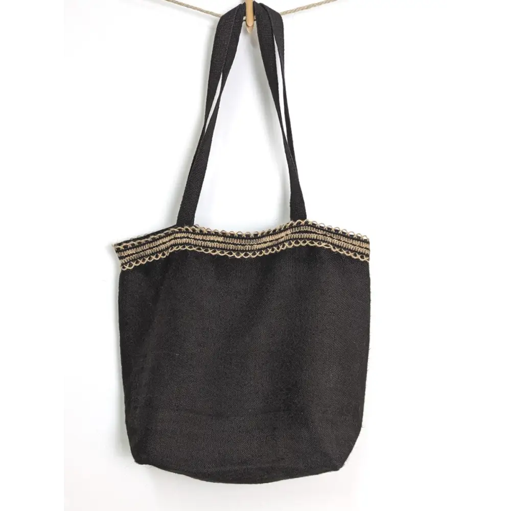 Hemp canvas black tote - Hemp Horizon