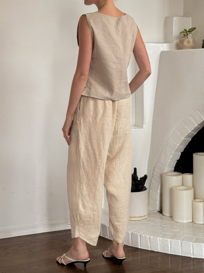 Hemp linen lacey tie top - Hemp Horizon