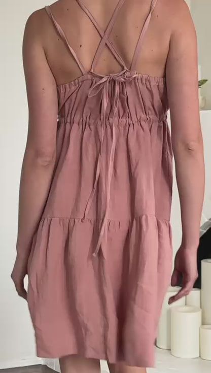 Monro Linen and hemp gathered dress