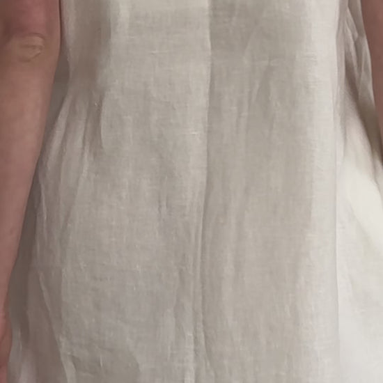 Natural hemp tunic dress with coconut buttons-Hemp Horizon