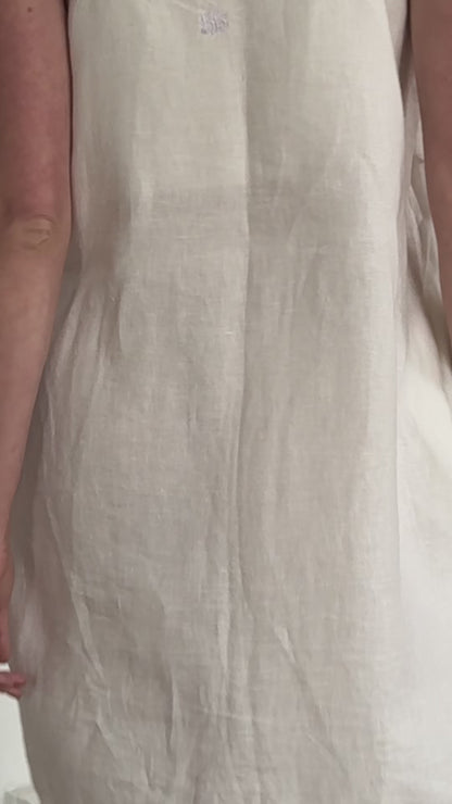 Natural hemp tunic dress with coconut buttons-Hemp Horizon