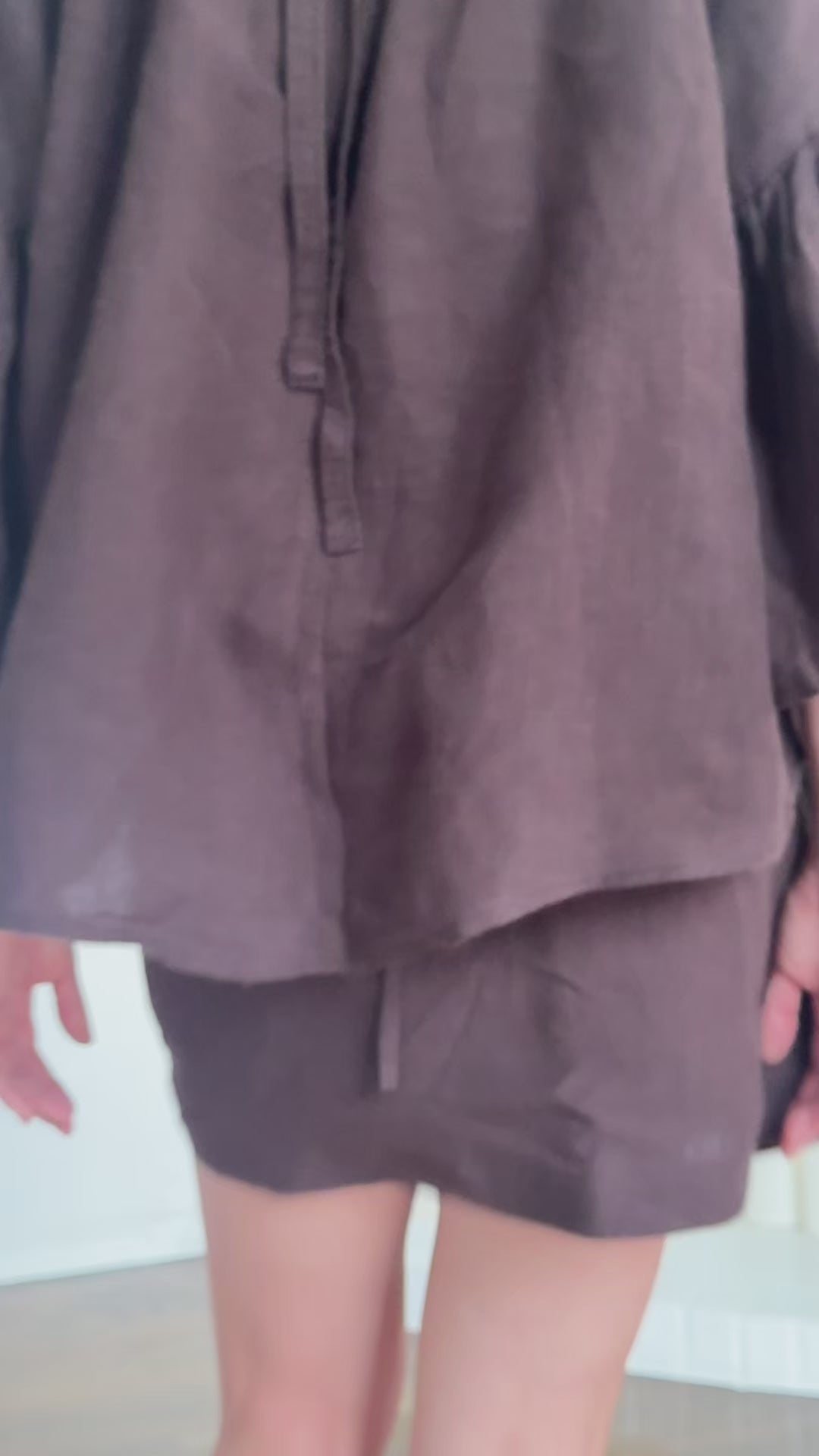 mini skirt blk+ ruffle blouse.Hemp Horizon