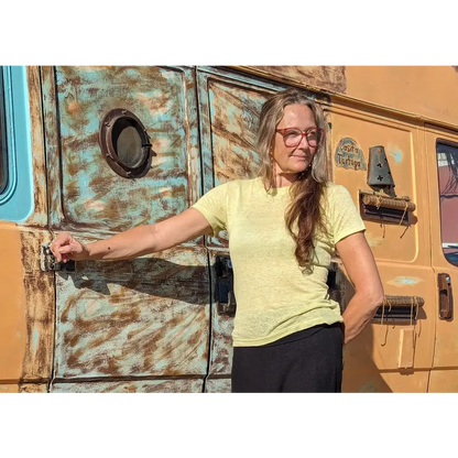 Beautiful 100% Hemp T shirt in summer yellow  - Hemp Horizon