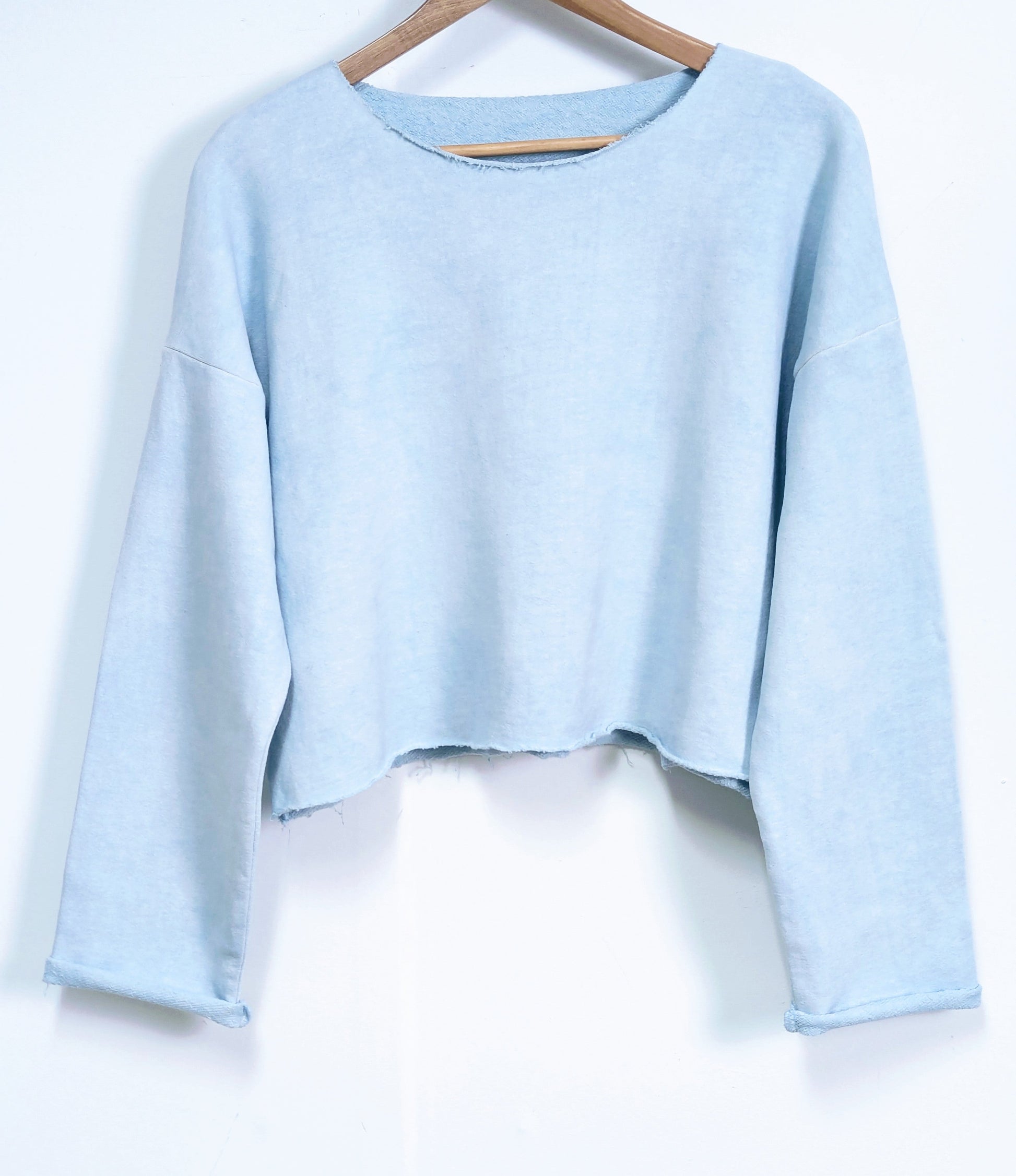 Solana Hemp crop-top sweatshirt - S / Pale Blue - Sweatshirts