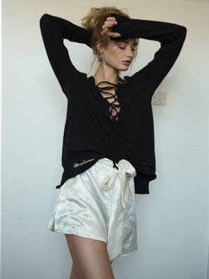 Hemp lace-up top - Hemp Horizon